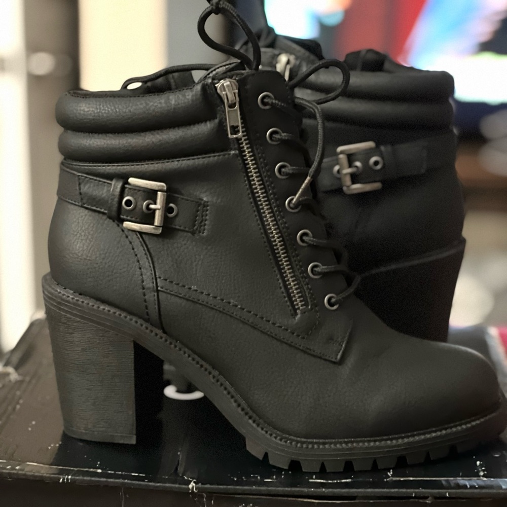 Black biker boots